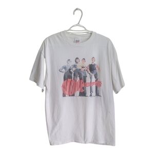 White The Monkees Band Graphic T-Shirt Anvil Red Bar
